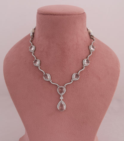 Heart Line Diamond Pendant Necklace
