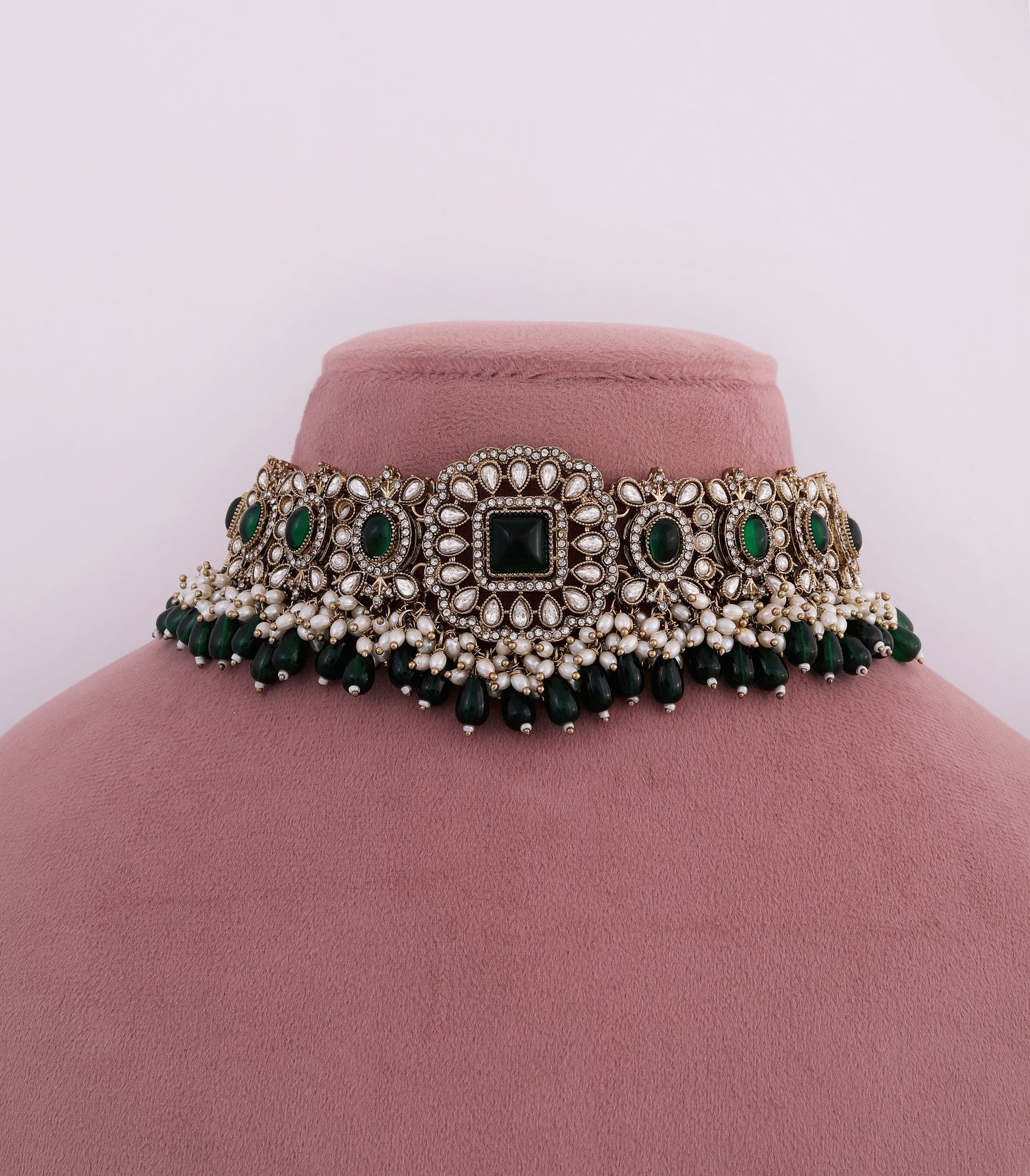 Green Kundan Choker Necklace