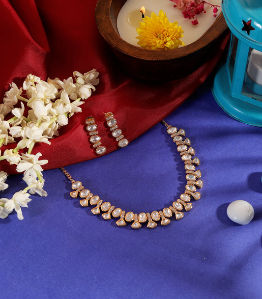 Polki Drop Necklace Set
