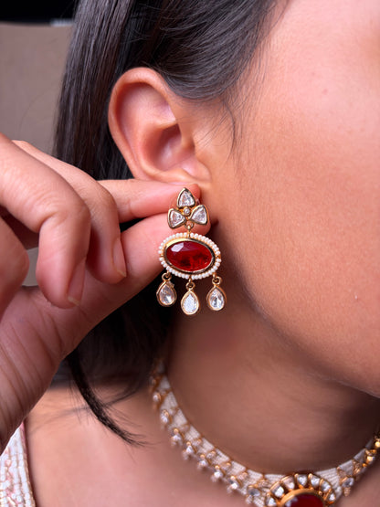 Ruby & Pearl Moissanite Cocktail Necklace
