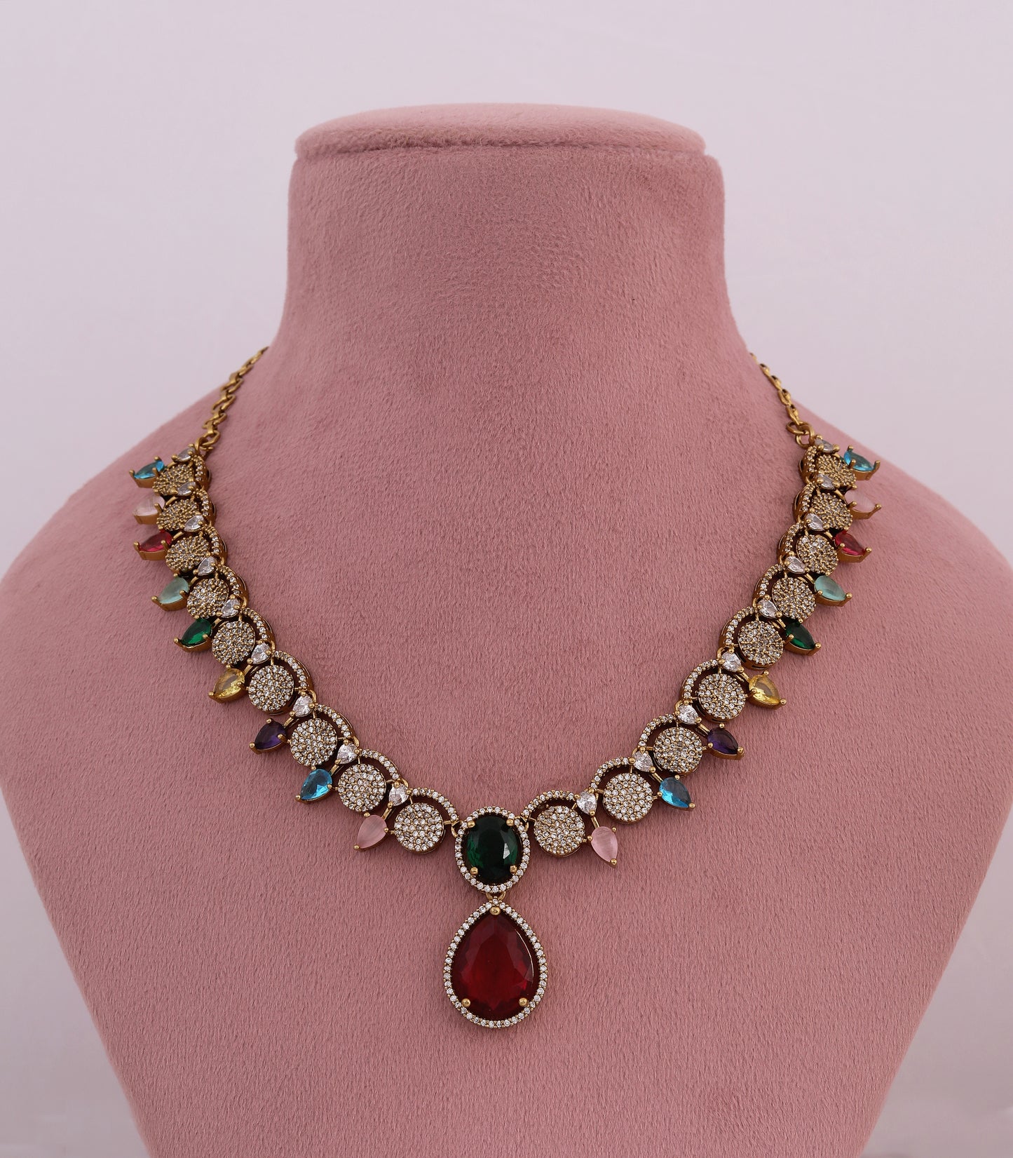 Multicolour Stone Necklace Set