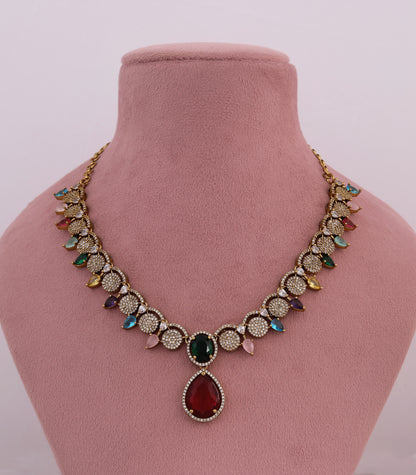 Multicolour Stone Necklace Set