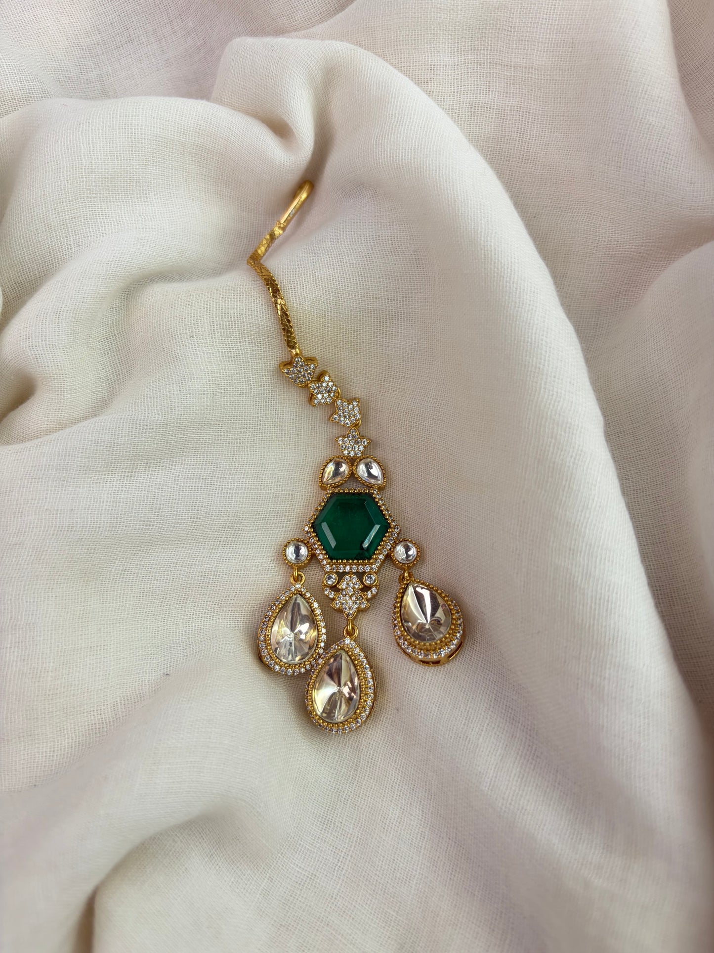 Multi Layer Green Moissanite Beads Necklace