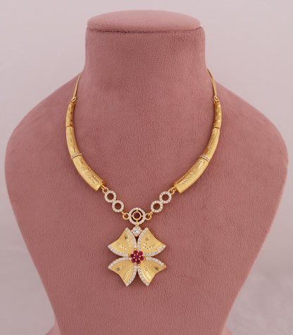 Antique Floral Hasli Pendant Necklace