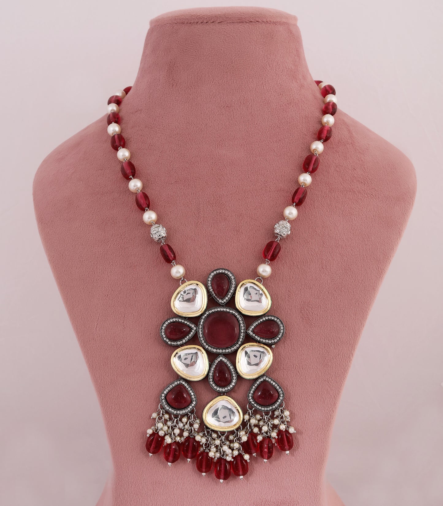 Kundan Polki Long Pendant Necklace