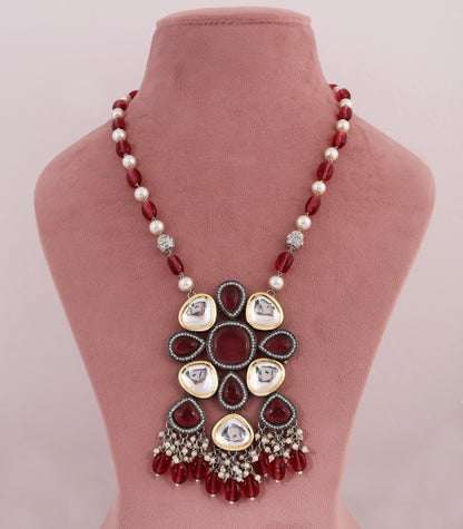 Kundan Polki Long Pendant Necklace