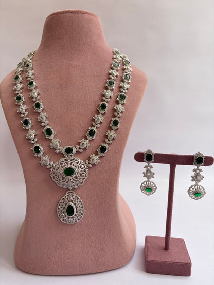 Diamond Layered Emerald Statement Necklace