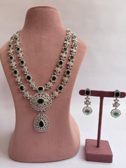 Diamond Layered Emerald Statement Necklace