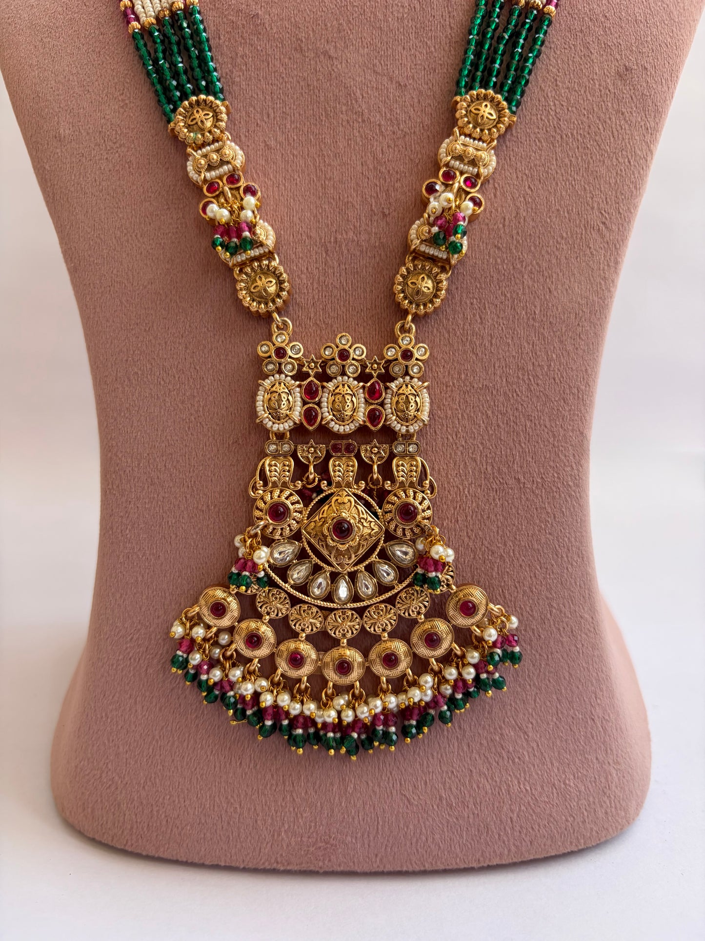 Heritage Long Necklace Pearl Manak Panna