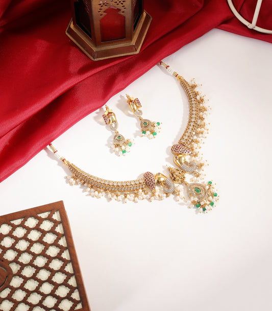 Temple Style Gold Hasli Necklace