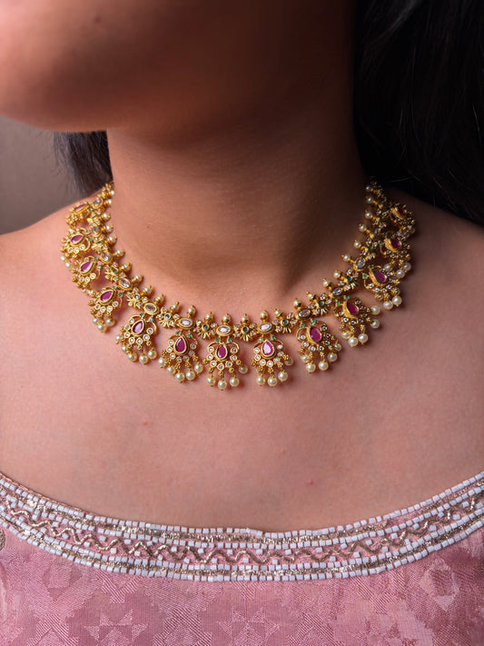 South Indian Style Temple Jewellery Necklace