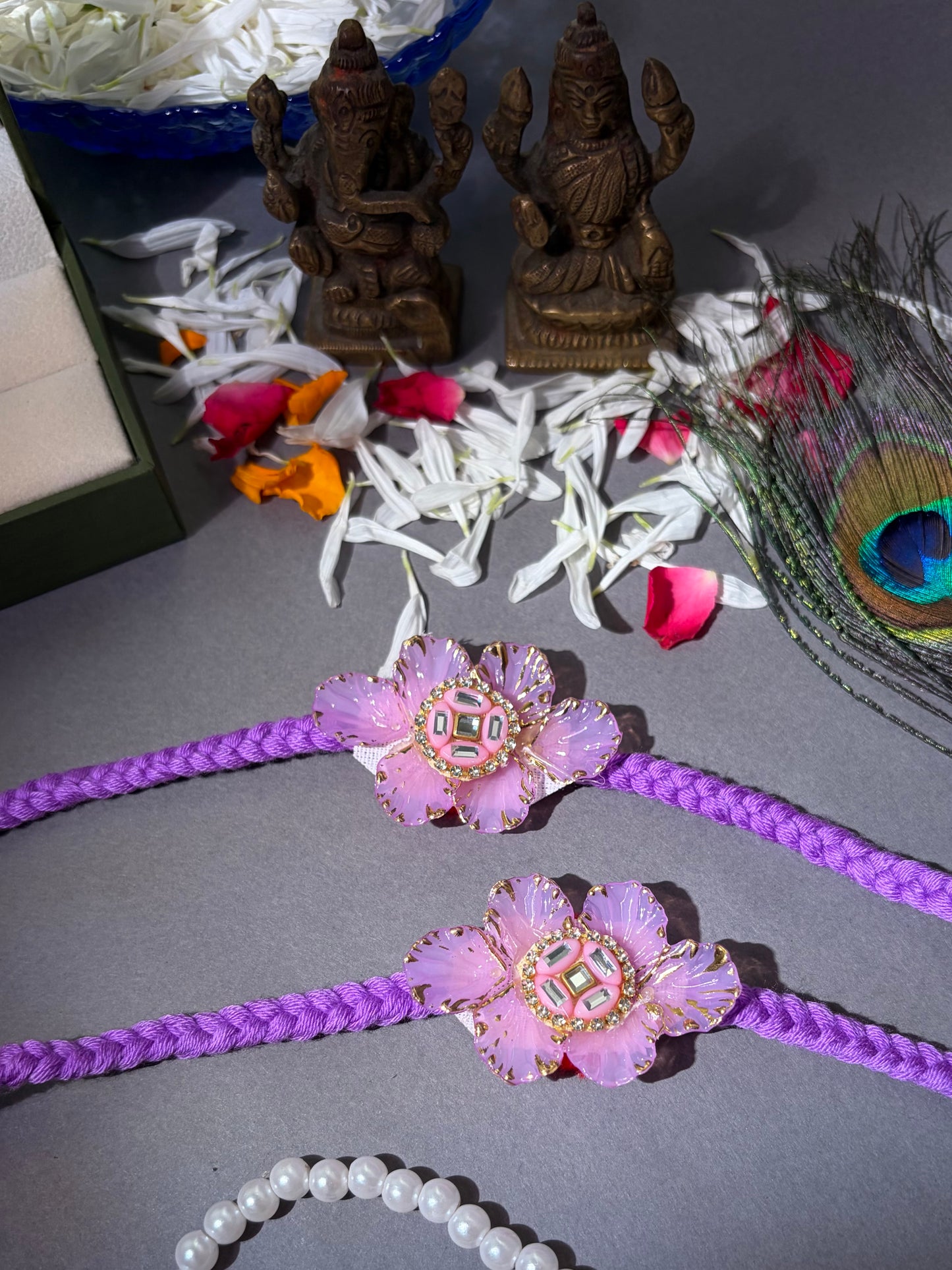 Purple Floral Designer Rakhi