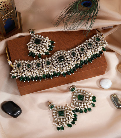Green Kundan Choker Necklace