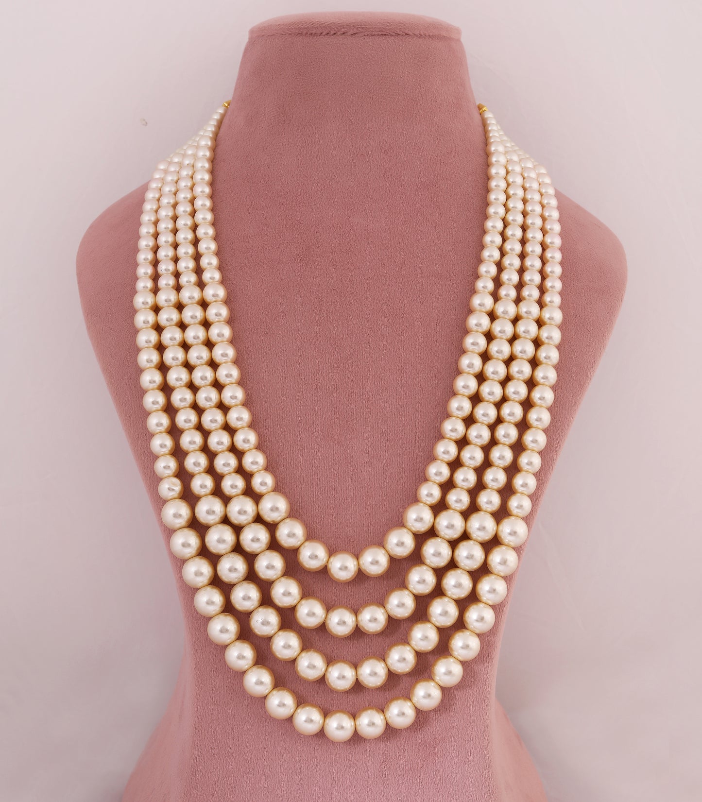 Layered Pearl Bridal Mala Necklace