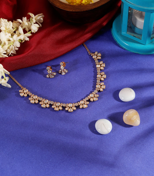 Polki Floral Necklace Set