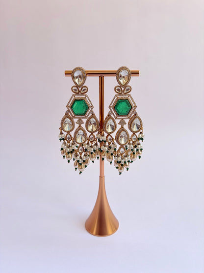 Heavy Moissanite Kundan Bridal Necklace Set