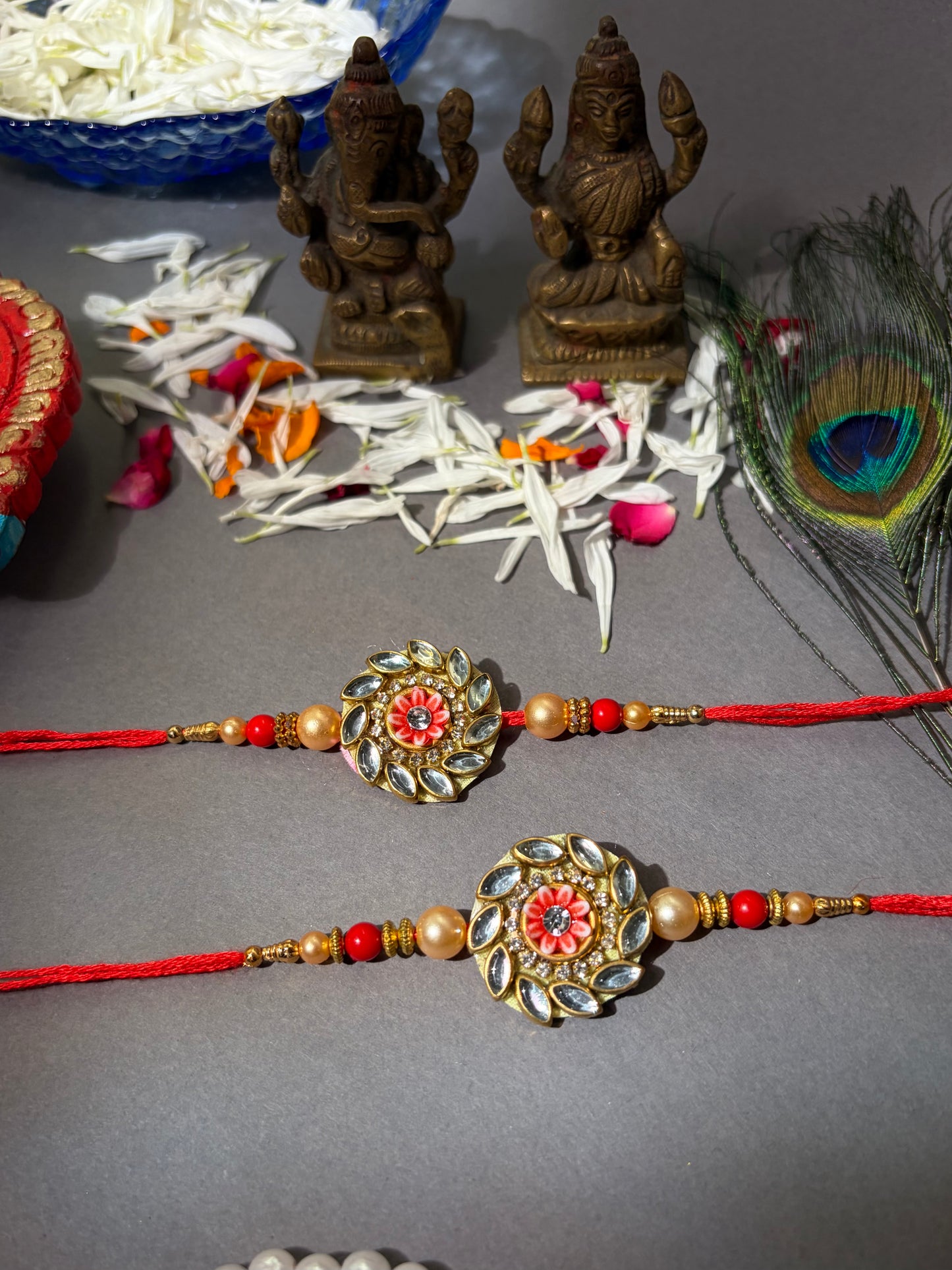 Circular stone rakhi