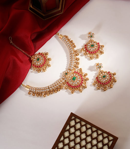 Traditional Heritage Kundan Necklace Set