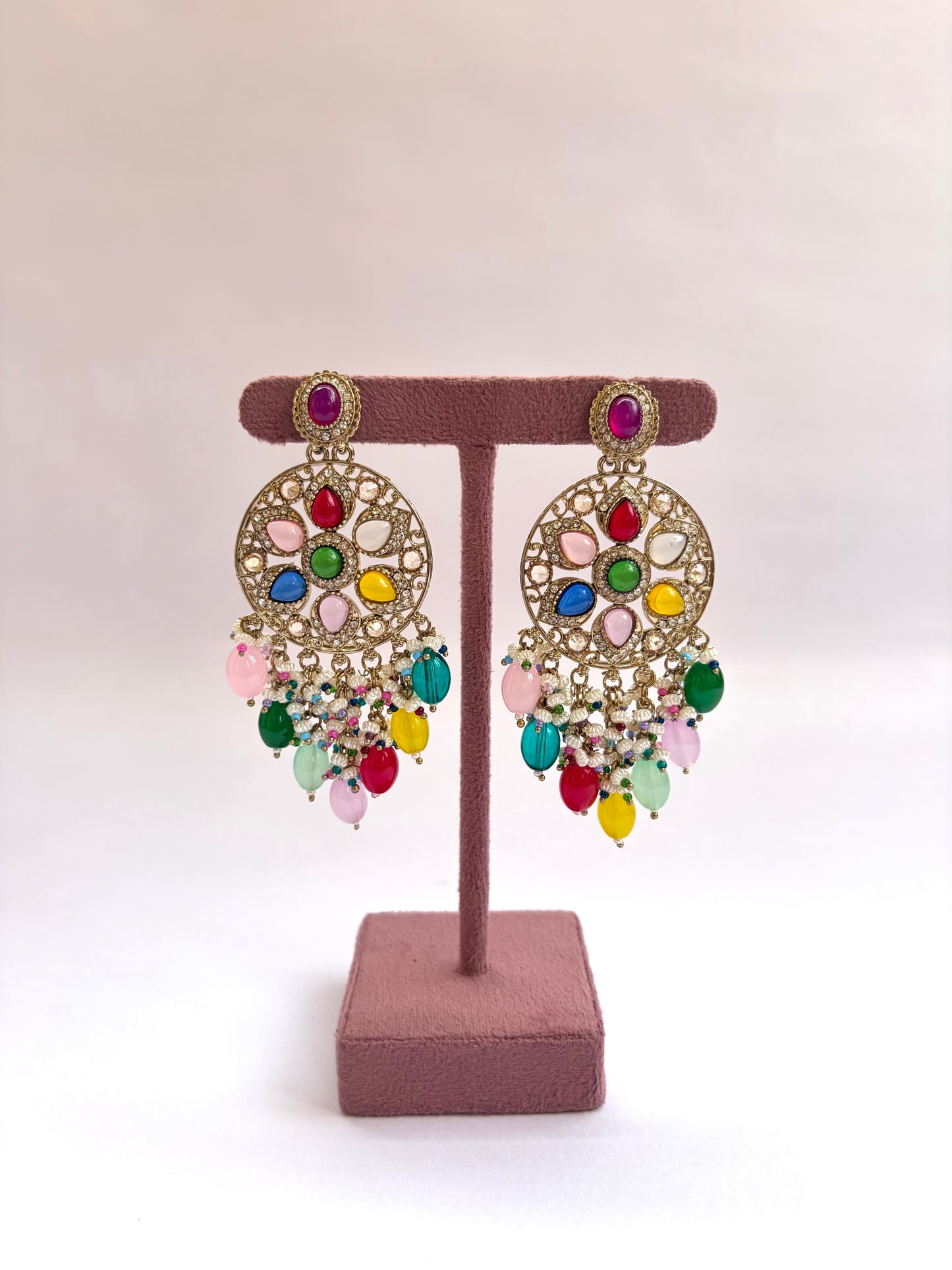 Paachi Navratna stone Earrings