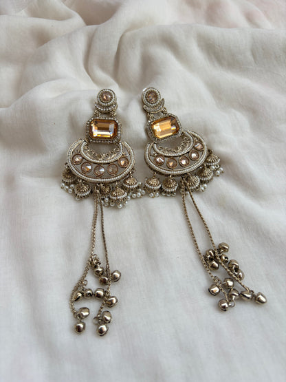 Kashmiri Long Earrings with Mini Jhumkis