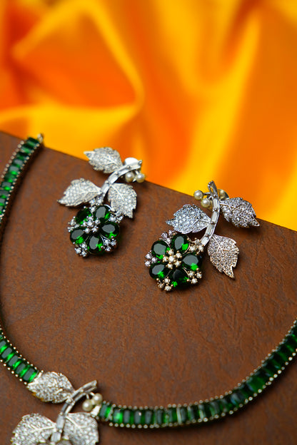 American Diamond Floral Necklace