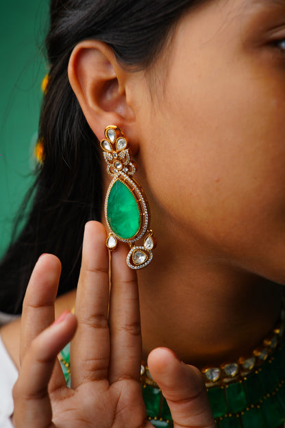 Double Emerable with mossanite Designer set