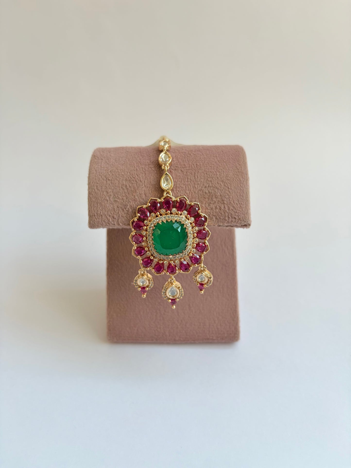Round Moissanite Kundan Bridal Necklace Set