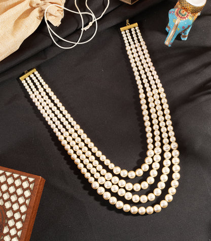 Layered Pearl Bridal Mala Necklace