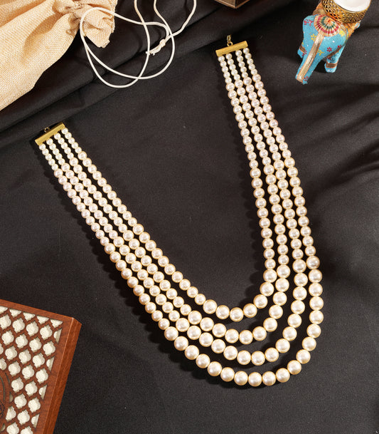 Layered Pearl Bridal Mala Necklace