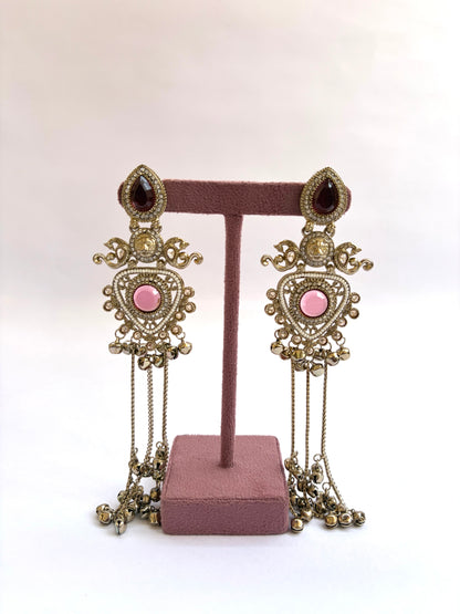Sabyasachi Inspired Kashmiri Long Earrings Pastel