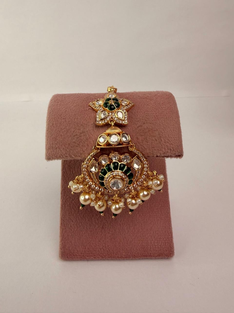 Modern Moissanite Kundan Pearl Necklace