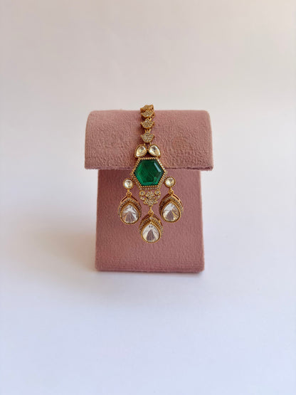 Multi Layer Green Moissanite Beads Necklace