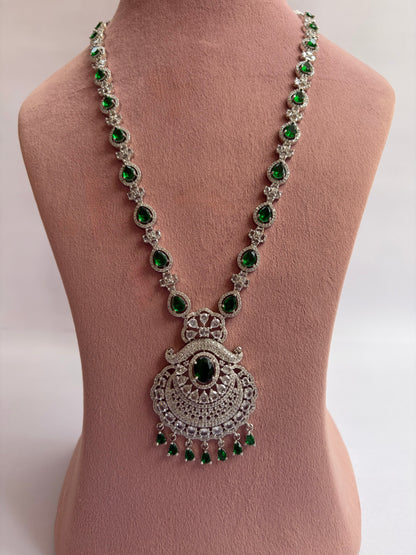 Emerald American Diamond Long Set