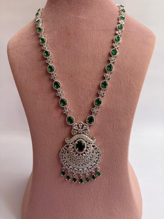 Emerald American Diamond Long Set