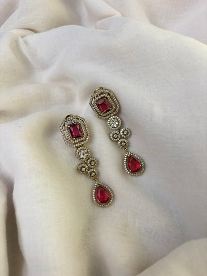 Red Moissanite Polki Bridal Choker Set
