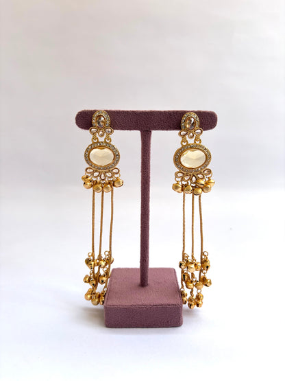 Long Badge Ghungroo Earrings