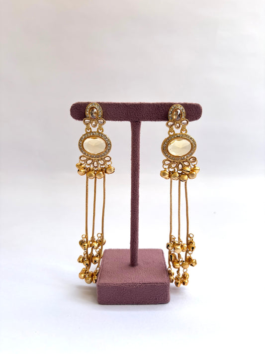 Long Badge Ghungroo Earrings