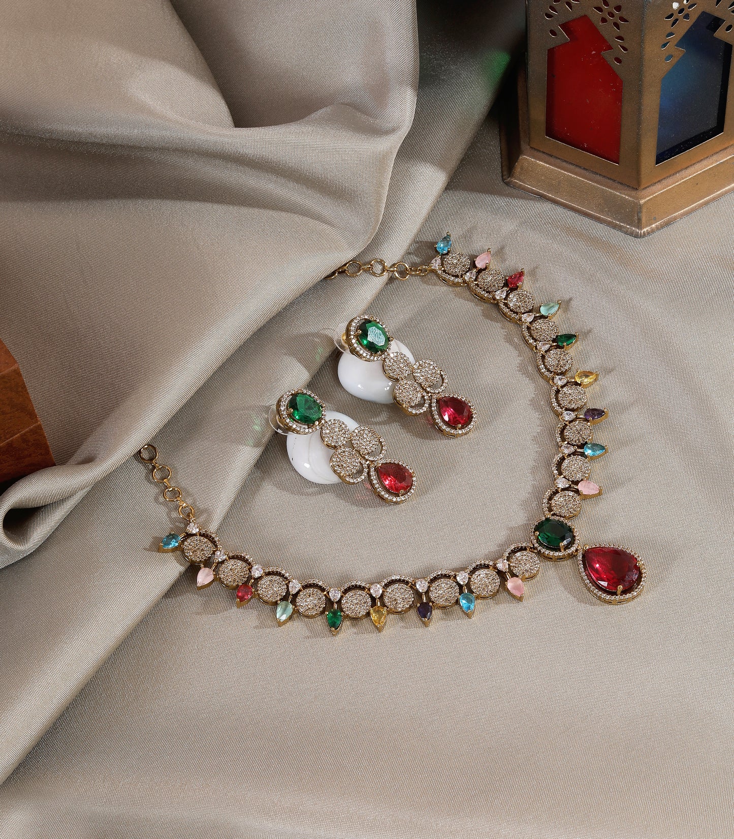 Multicolour Stone Necklace Set