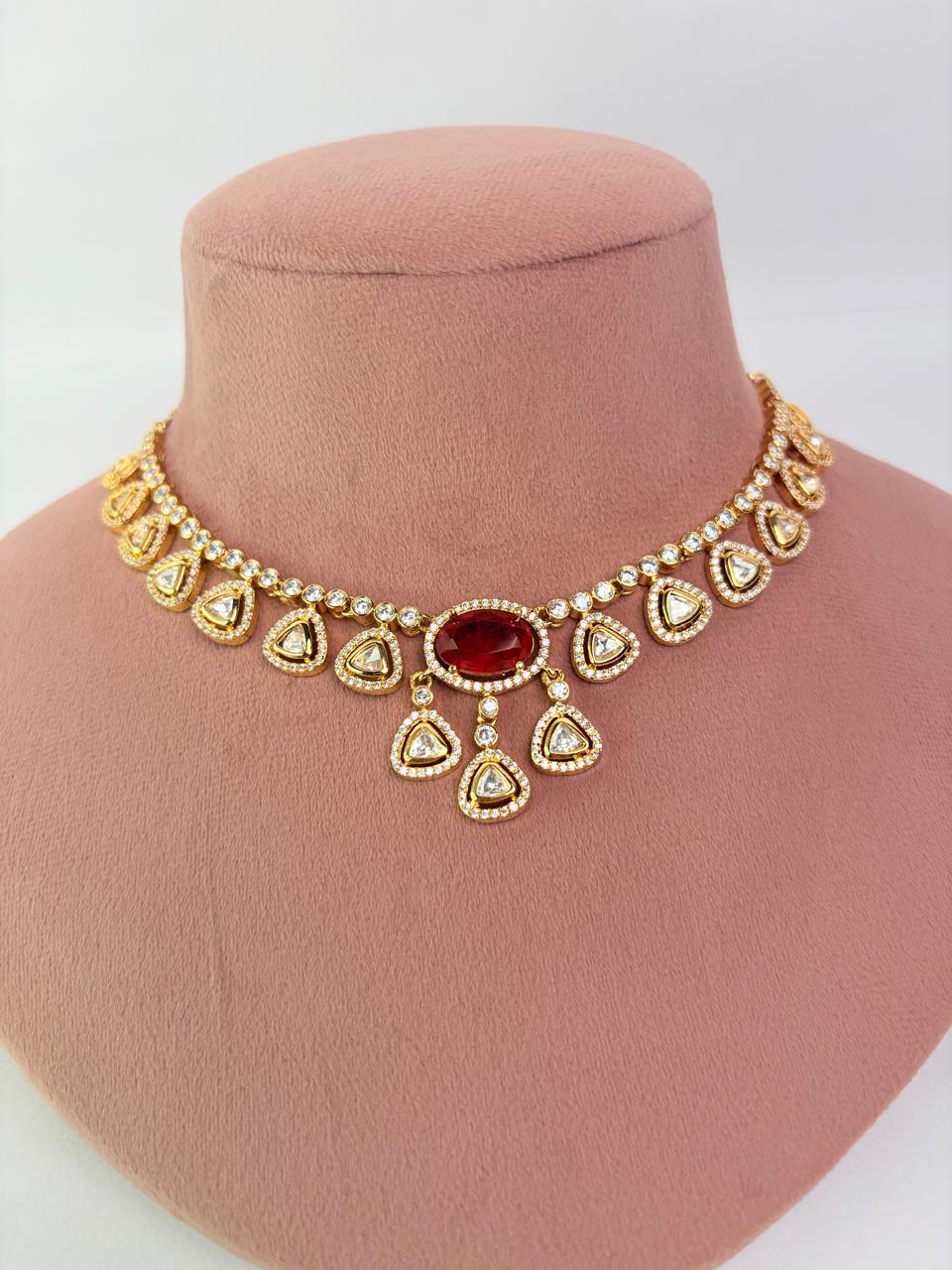Ruby Glow Polki Drop set