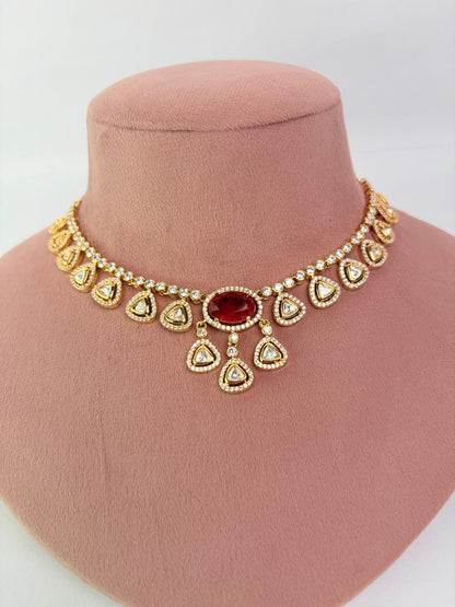 Ruby Glow Polki Drop set