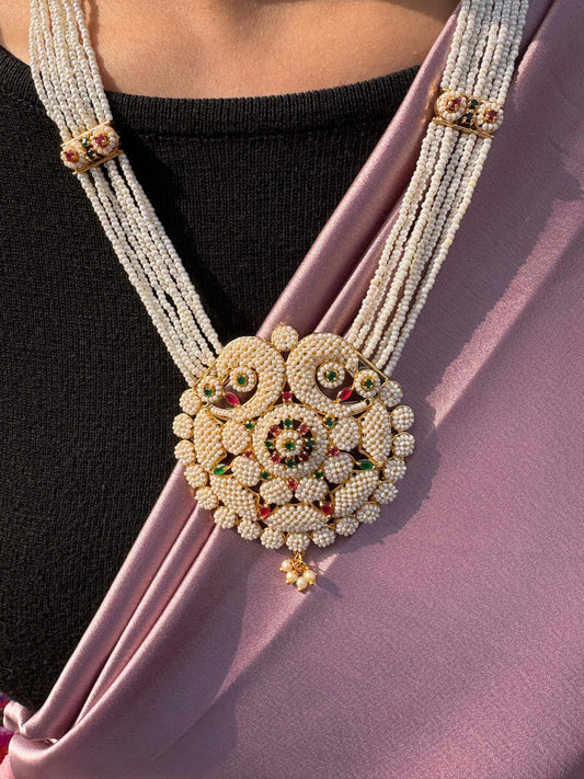 Vintage Pearl Mala Gold Plated Set