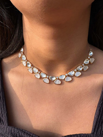 Mother of Pearls Crystal Collar Necklace