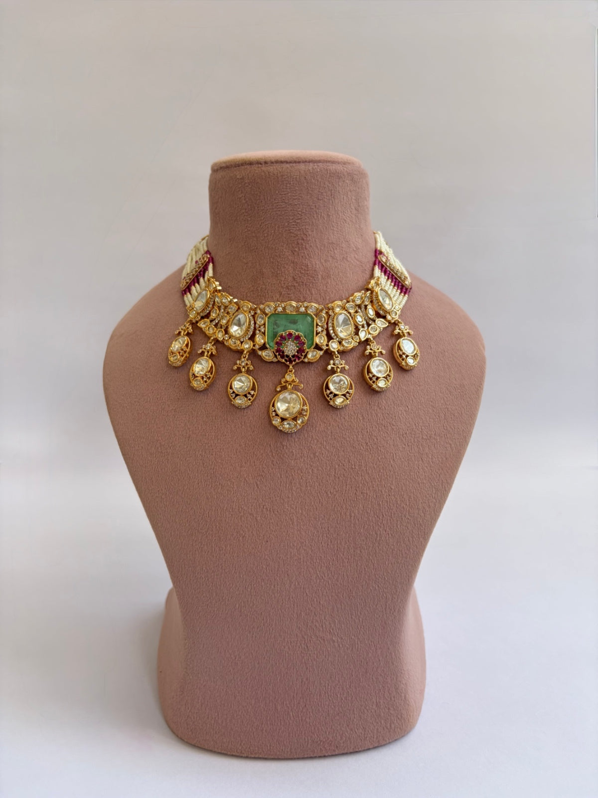 Premium Moissanite Pearl Falling Choker