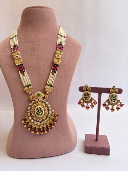 Rajwada Gold Plated Pearl Long Mala