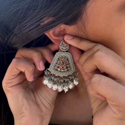Royal Kundan Pearl kashmiri Earrings