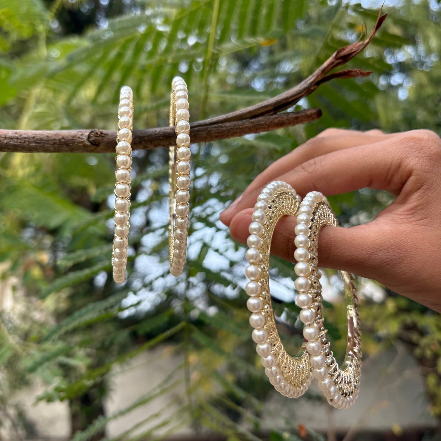 Royal Pearl Glow Designer Bangles (Piece of 4)