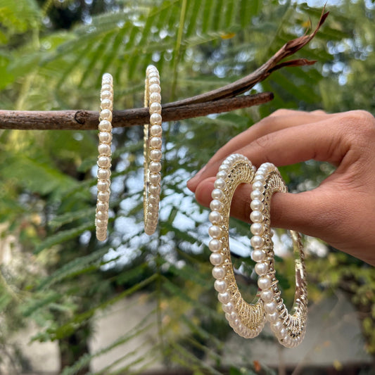Royal Pearl Glow Designer Bangles (Piece of 4)