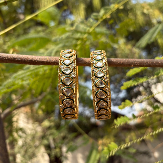 Heritage Polki Heartline Designer Bangles