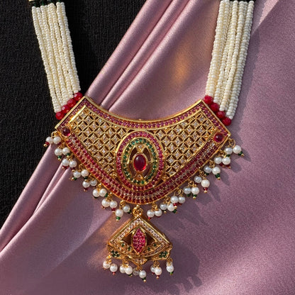 Traditional Jadau Beaded Mala Set