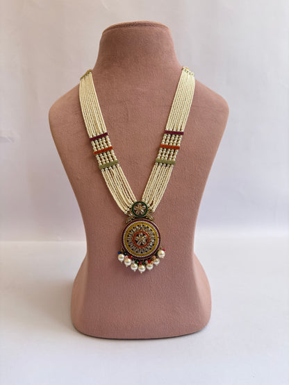 Multi Colour Pearl Mala Long Set